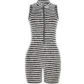 White Zip Front Romper