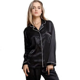 طقم بيجامات ساتان نسائي كاجوال أنيق جديد