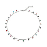 قلادة سلسلة حجرية ملونة للنساء