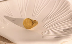 Fashion Tarnish-Free Gold Plated Stainless Steel Smiley Rings