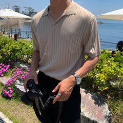 قميص بياقة VG كاكي