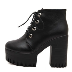 Chunky Block Heel Ankle Boots