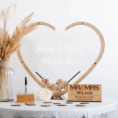 كتاب ضيوف الزفاف الخشبي