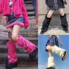 Faux Fur Leg Warmers Boots Socks