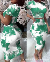 طقم مكون من قطعتين ضيق باللون الوردي الفاتح للنساء