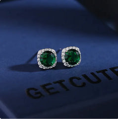 Zircon Crystal Earrings for Women – 925 Silver