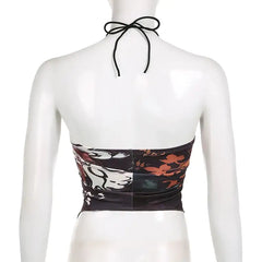 قميص داخلي مطبوع بفتحة عنق على شكل كامي