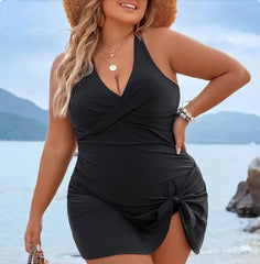 فستان سباحة أنيق وشيك: فستان سباحة نسائي بقصة Push-Up لتنحيف الجسم بألوان كلاسيكية