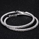 Women's Big Round Silver Earrings