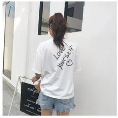 'Love Yourself’ Printed Oversized Baggy T-Shirt