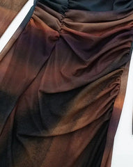 فستان شبكي بصبغة متدرجة