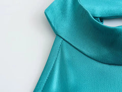 فستان هالتر ميدي مزين بالشراشيب