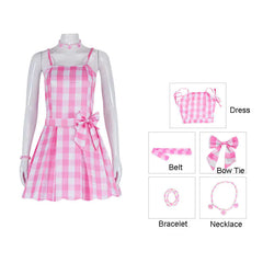 تنورة بنمط مربعات باربي مع ربطة عنق على شكل فيونكة للتنكر