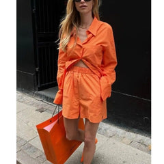 طقم شورت جيجي البرتقالي