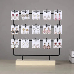 Metal Earrings Jewelry Display Stand Hook Up