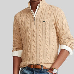 Cable-Knit Quarter Zip