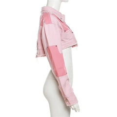 مجموعة تنورة قصيرة من قماش الدنيم المتعثرة من Sweet Fantasy