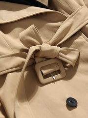 معطف ترنش من الجلد النباتي بلون متباين