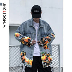 سترة جينز مطبوعة بالزهور