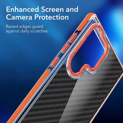 غطاء Hybrid Bumper Armor المصنوع من ألياف الكربون لامتصاص الصدمات لهاتف Samsung Galaxy