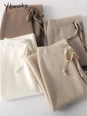 بنطال واسع الساق محبوك بتصميم كلاسيكي كاجوال