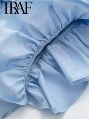 تي شيرتات TRAF الصيفية المثيرة المحبوكة للنساء النحيفات