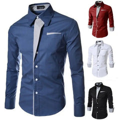 Male Fashion Shirts Full Sleeve Stripe Shirt Men Slim Fit Design Formal Dress Shirts 14 Colors Size M-4XL
