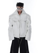 Mauroicardi Cool Stylish Oversized Faux Leather Jacket