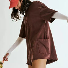 Casual Backless Jumpsuit Shorts