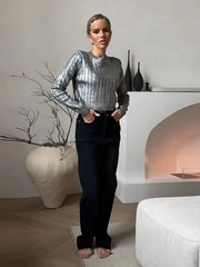 ملابس خارجية لامعة كاجوال أنيقة للنساء