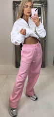 Comfy Pink Wide Leg Joggers