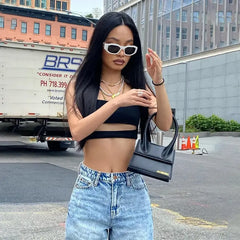 بنطلون جينز نسائي جديد ضيق بخصر مرتفع