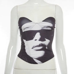 توب كورسيه مطبوع عليه ريتش لايف