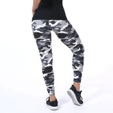 Graffiti Style Camouflage Leggings: Army Green Slim Fit