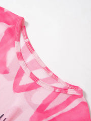 تي شيرت شبكي مطبوع عليه Feel The Love