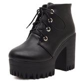 Chunky Block Heel Ankle Boots
