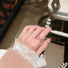 خواتم زهرة الكريستال القابلة للتعديل