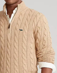 Cable-Knit Quarter Zip
