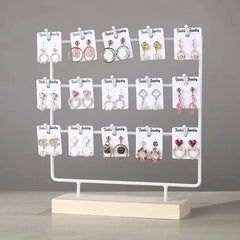 Metal Earrings Jewelry Display Stand Hook Up