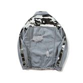 سترة جينز بتصميم مموه عتيق