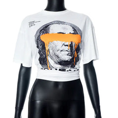 تي شيرت كبير الحجم برسومات كريمية