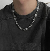 Dual-Layer Titanium Steel Necklace for Men