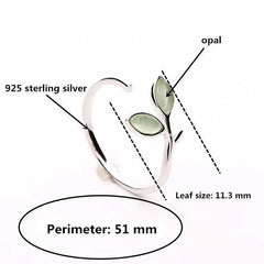خاتم من الفضة الاسترلينية مرصع بالأوبال الأخضر