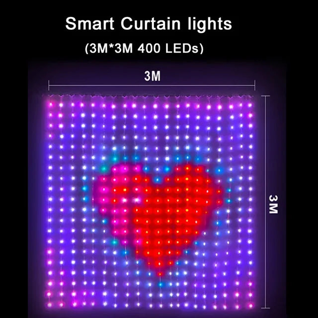 أضواء ستائرية ذكية LED RGB مع تطبيق بلوتوث