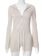 Zip - Up Hooded Romper