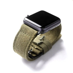 سوار مزدوج الطبقات من القماش المقاوم للماء لساعة Apple Watch 8/7/Ultra مقاس 49 مم 45 44 سم سوار رجالي أكثر سمكًا