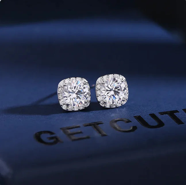 Zircon Crystal Earrings for Women – 925 Silver