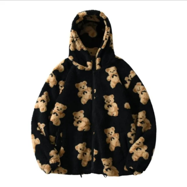 Hooded Sweatshirts Hip Hop Bear Print