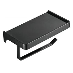 حامل ورق تواليت من الألومنيوم باللون الأسود