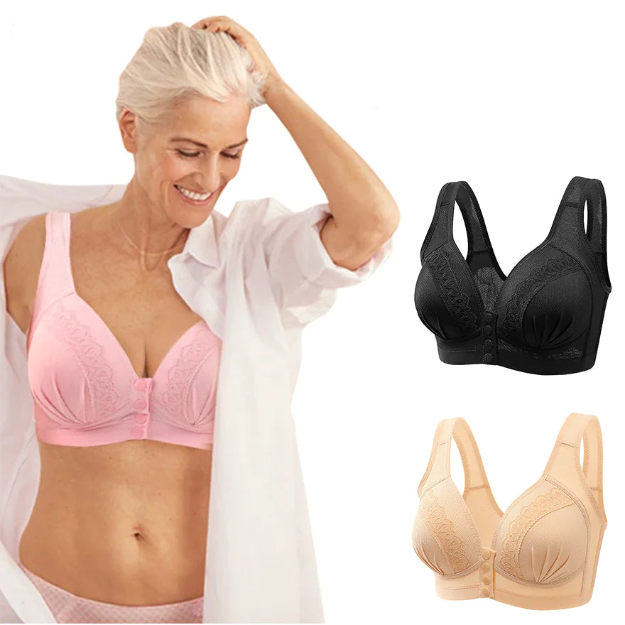 Cotton Front Button Bra